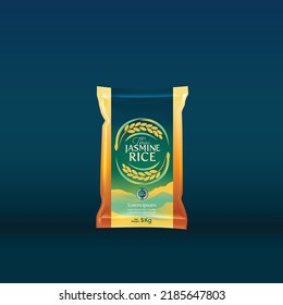 Rice Package Mockup Thailand food Products, vector illustration