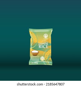 Rice Package Mockup Thailand food Products, vector illustration