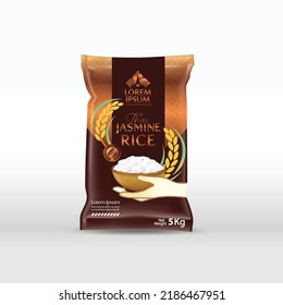 Rice Package Mockup Thailand food Products, vector illustration