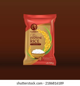 Rice Package Mockup Thailand food Products, vector illustration