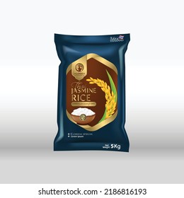 Rice Package Mockup Thailand food Products, vector illustration