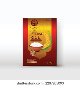 Rice Package Mockup Thailand food Products, vector illustration