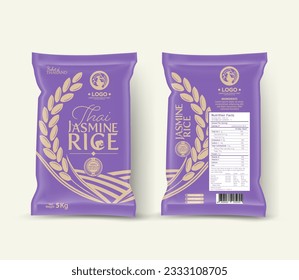 Rice Package Mockup Thailand food Products, vector illustration