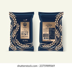 Rice Package Mockup Thailand food Products, vector illustration