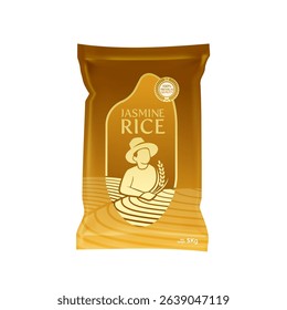 Rice Package Mockup Thailand food Products, vector illustration