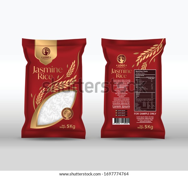 Rice Package Mockup Thailand food Products,
vector illustration