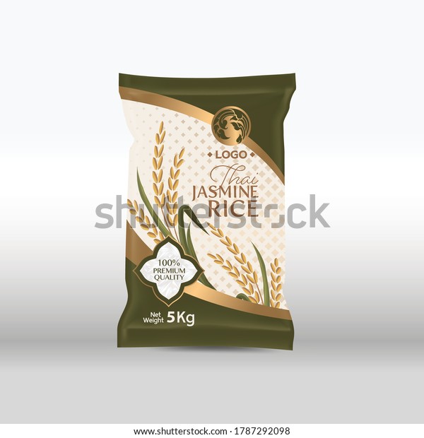 Download Rice Package Mockup Thailand Food Products Stock Vector (Royalty Free) 1787292098