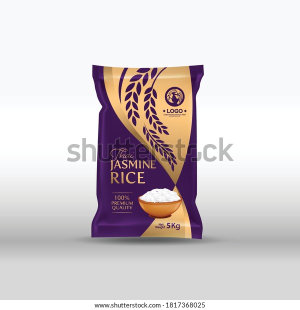 Download Rice Package Mockup Thailand Food Products Stock Vector (Royalty Free) 1817368025