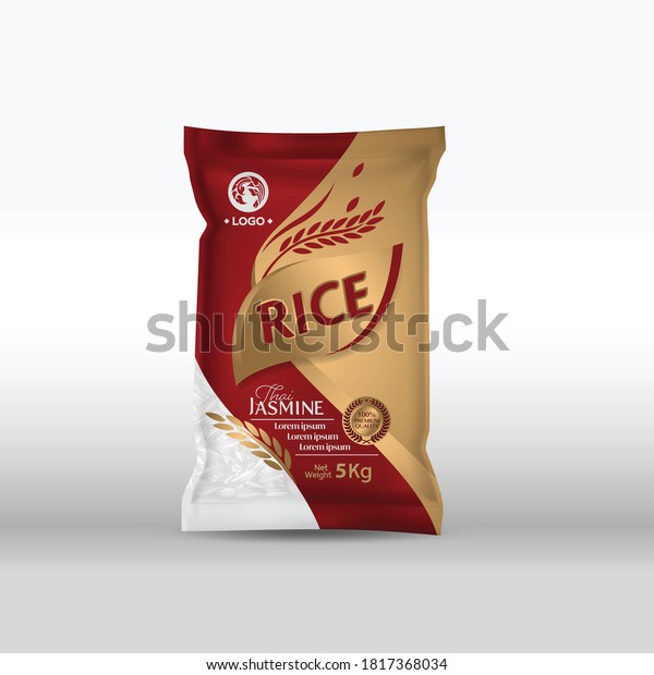 Download Rice Package Mockup Thailand Food Products Stock Vector (Royalty Free) 1817368034