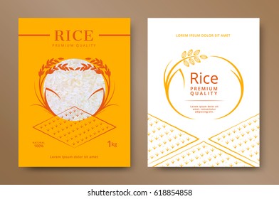 Rice package product design template. Vector illustration