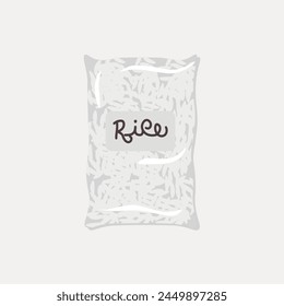 Rice Packaging for Lunch Vector Illustration