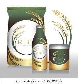Rice Packaging product label and logo graphic template