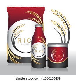 Rice Packaging product label and logo graphic template