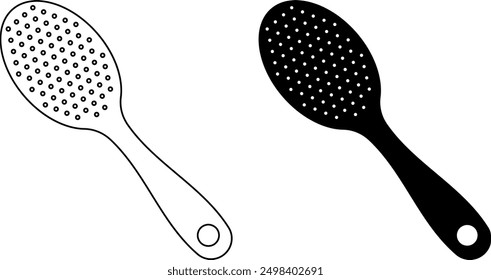 rice paddle or rice spoon icon set