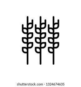 Rice, Paddy, Farming, Gardening Line Icon Logo Vector Template. Editable Stroke And 64x64 Pixel Perfect.