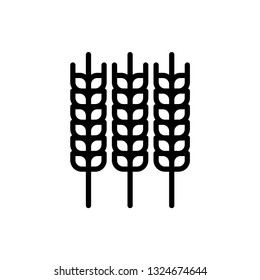 Rice, Paddy, Farming, Gardening Line Icon Logo Vector Template. Editable Stroke And 64x64 Pixel Perfect.