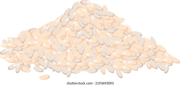 Rice Pile Icon Cartoon White Asian Stock Vector (Royalty Free ...