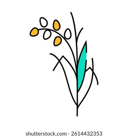 rice plant healthy line icon vector. rice plant healthy sign. isolated symbol illustration