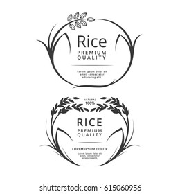 Rice plant logo or label products isolated. Vector illustration