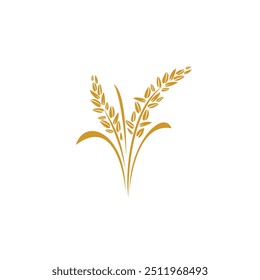 Rice Plant Logo Vector. Rice Icon