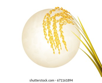 Rice plant moon background