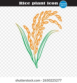 Rice Plant Vector icon. Farm plant logotype. Eps 10