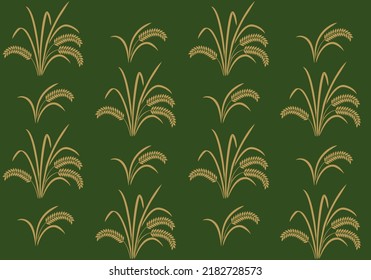 Rice plants decoration, vector illustration isolated
