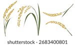 rice plants vector logo isolated on white background.