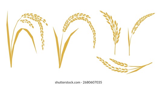 Logotipo del Vector de las plantas de arroz aislado en el fondo blanco.