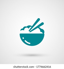 icono del plato de arroz. Ilustración del vector EPS 10.