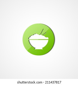 Rice in plate web icon on white background