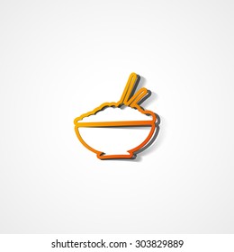 Rice in plate web icon on white background