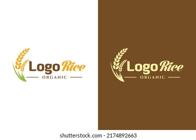 Rice premium quality logo template