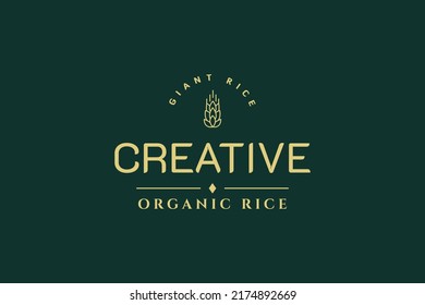Rice premium quality logo template