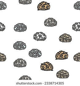 Rice For Preparing Delicious Food Vector Seamless Pattern Thin Line Illustration