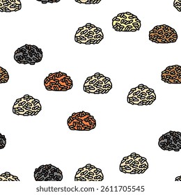 Rice For Preparing Delicious Food Vector Seamless Pattern Thin Line Illustration