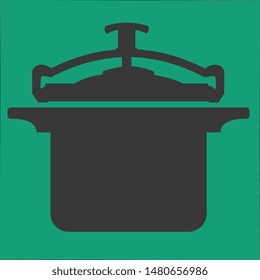 rice pressure cooker flat vector
