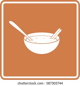 rice pudding with cinnamon sign