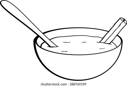 pudín de arroz con bastón de canela