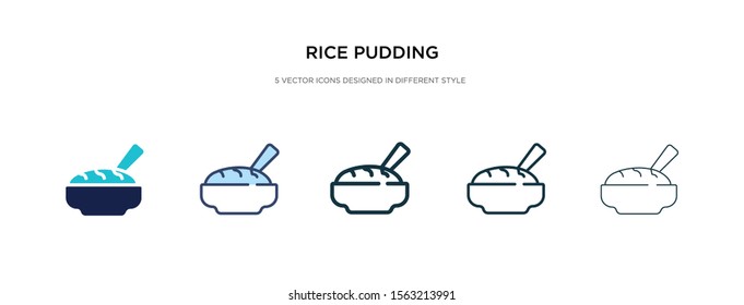 rice pudding icon in different style vector illustration. two colored and black rice pudding vector icons designed in filled, outline, line and stroke style can be used for web, mobile, ui