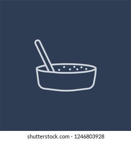 Rice Pudding icon. Rice Pudding linear design concept from Spanish Food collection. Simple element vector illustration on dark blue background.