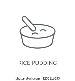 Rice Pudding linear icon. Modern outline Rice Pudding logo concept on white background from Culture collection. Suitable for use on web apps, mobile apps and print media.