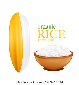 Rice realistic vector illustration