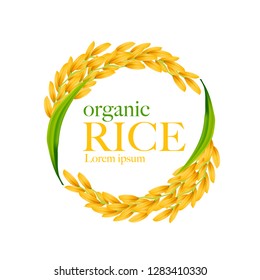 Rice realistic vector illustration