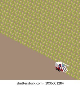 Rice reaping work in autumn