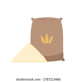 Rice sack cartoon vector. rice bag. symbol. flour vector.