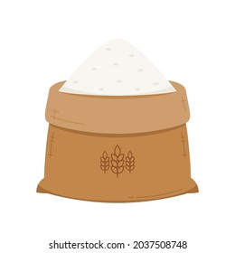 Rice sack cartoon vector. rice bag. symbol. logo design.
