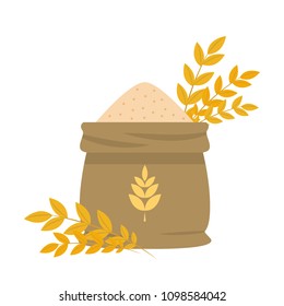 Rice sack cartoon vector. free space for text. wallpaper. background. symbol vector.
