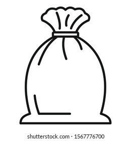 Rice sack icon. Outline rice sack vector icon for web design isolated on white background