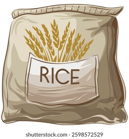 Rice sack illustration on white��
